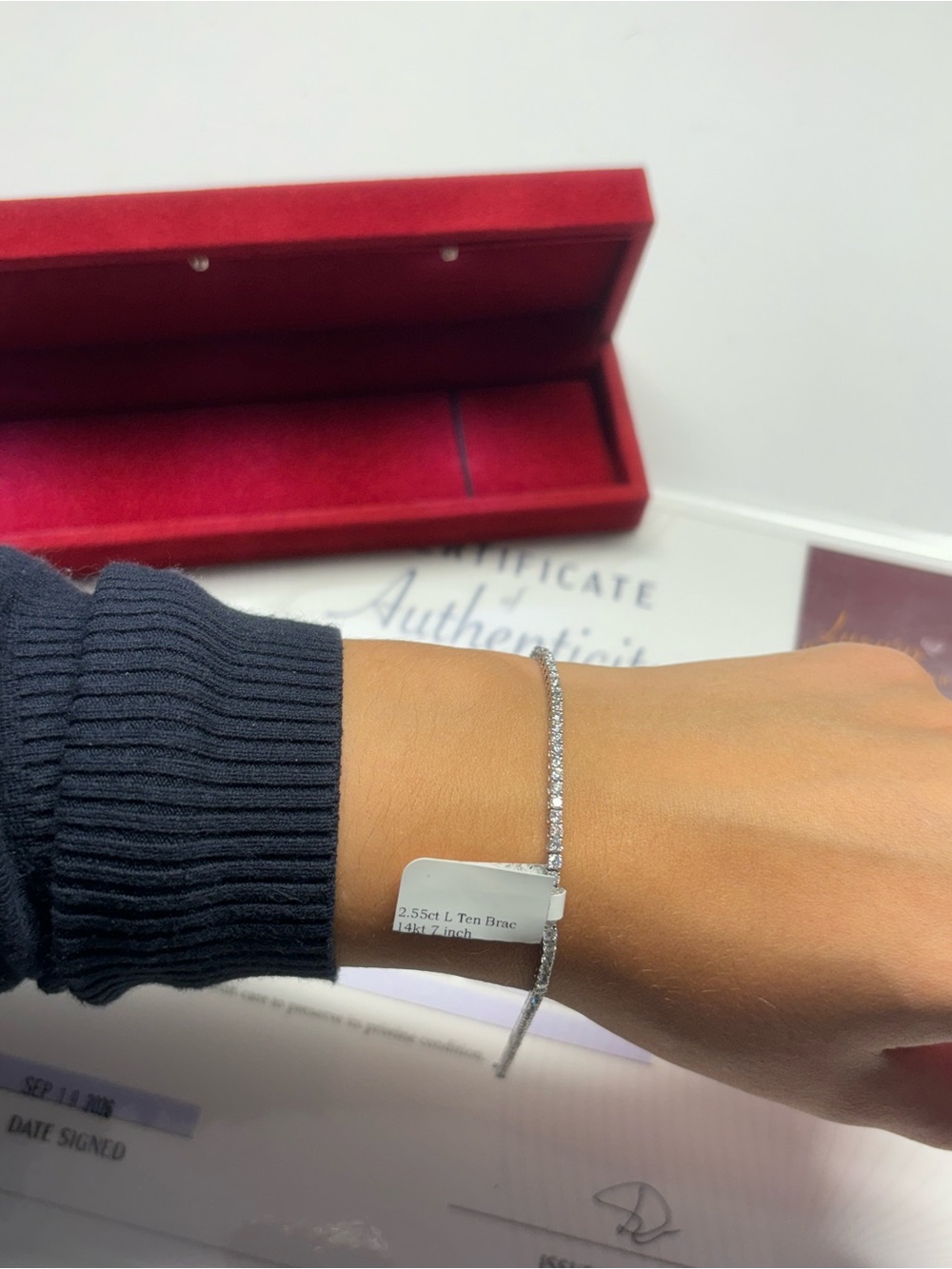 14kt White Gold 2.55 Carat Lab Diamond Tennis Bracelet